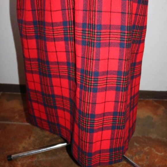 Pendleton Red Leslie Tartan Plaid 100% Wool Skirt pleated skirt Sz 8 - Picture 7 of 14